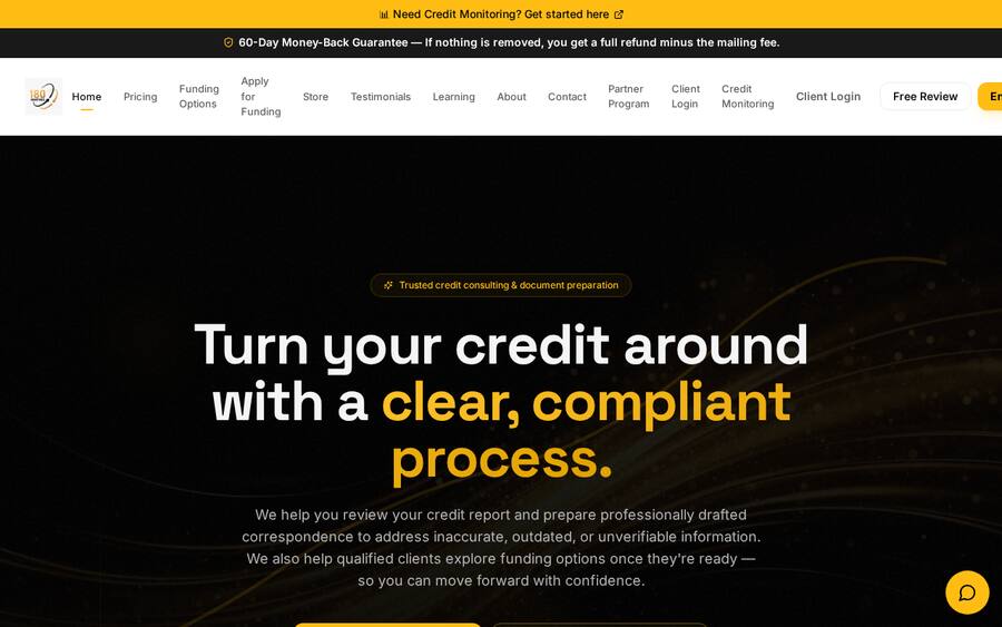 Credit Reclaim website built by 180 Digital Solutions