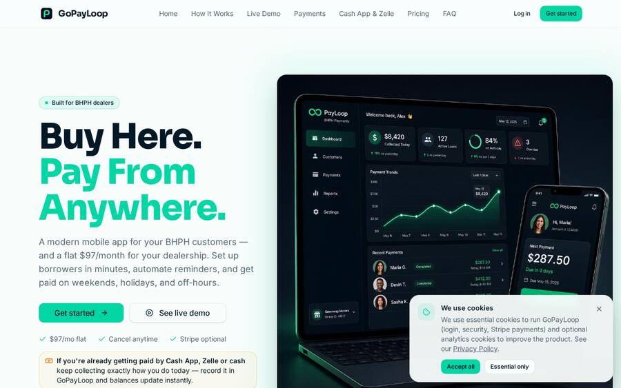 PayLoop Pro website built by 180 Digital Solutions